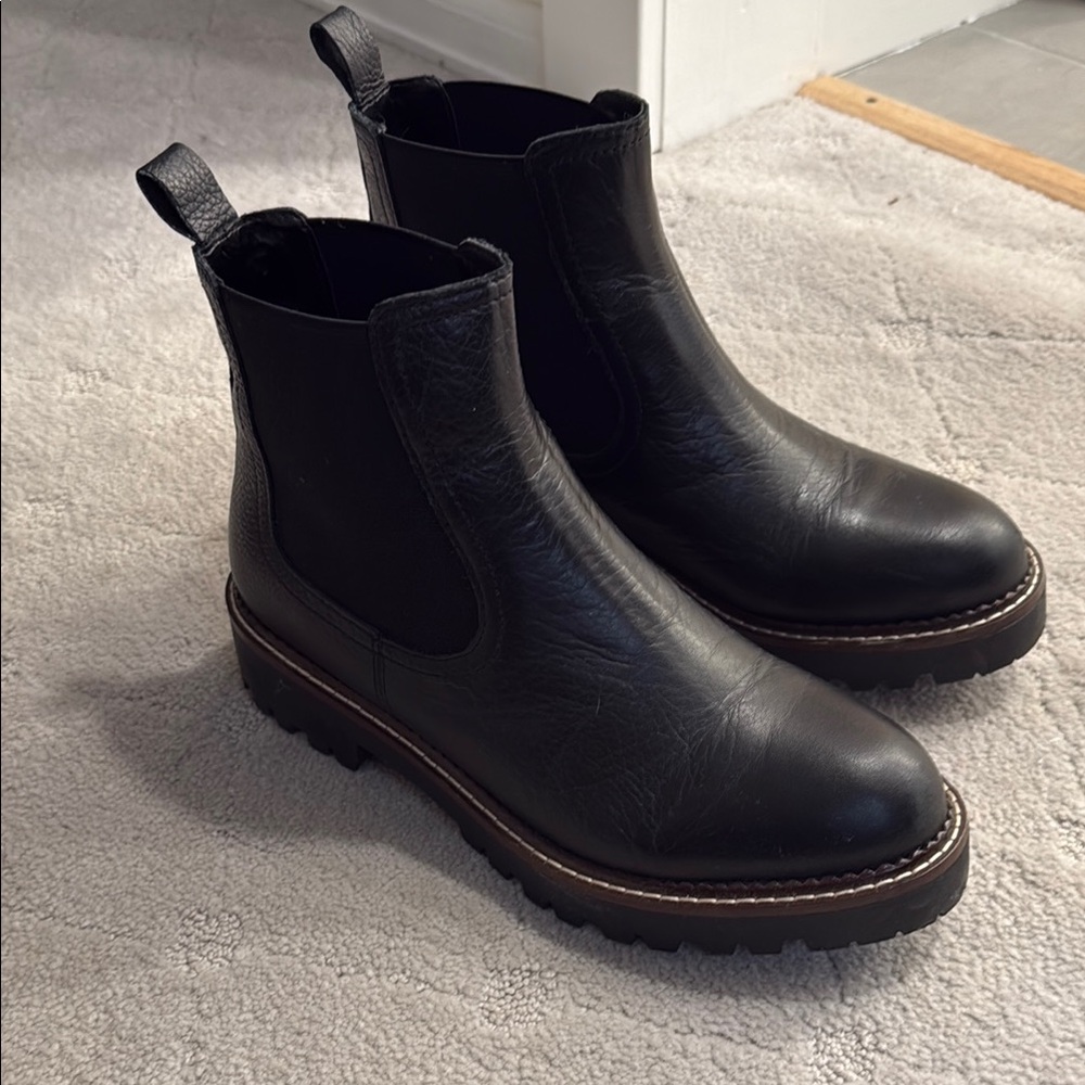 Black Leather Chelsea Boots